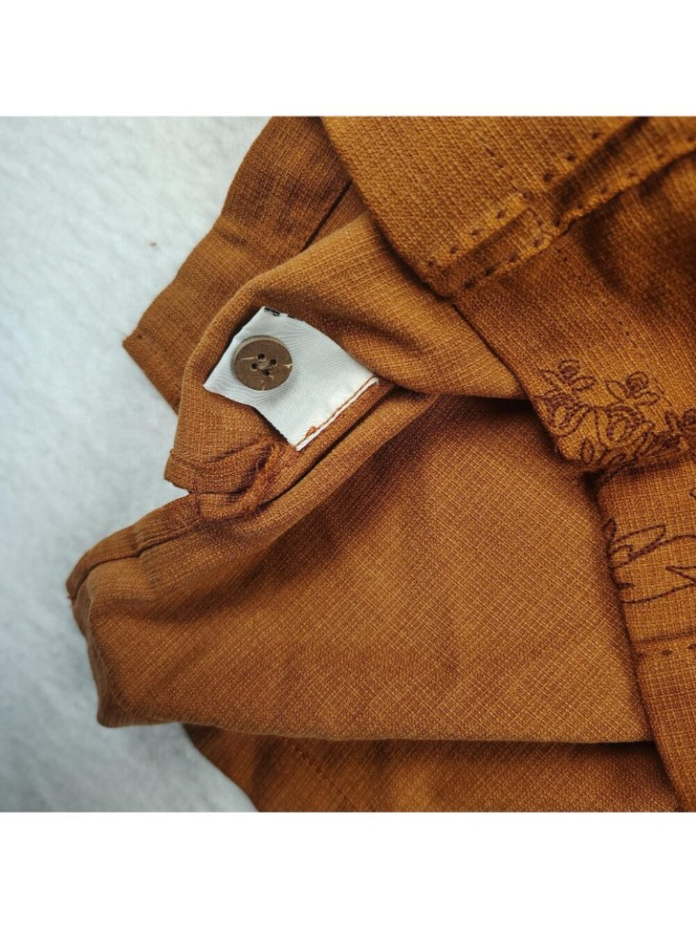 Tommy Bahama Silk Embroidered Shirt Mens Large Burnt Orange - Picture 6 of 10